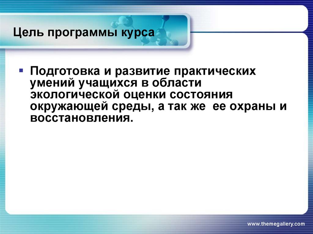 Цель программы курса