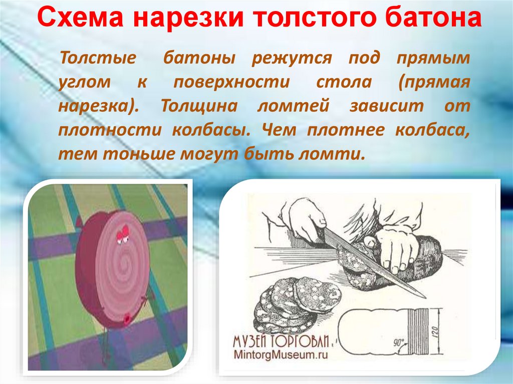 Схема нарезки толстого батона