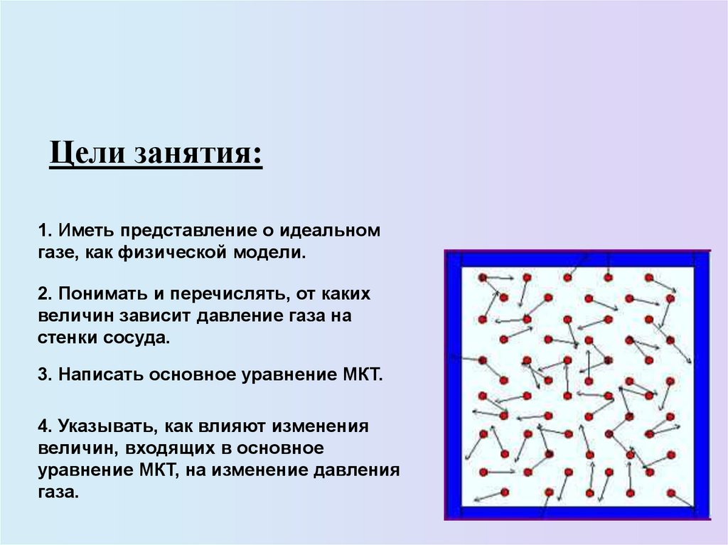 Основное уравнение молекулярно кинетической теории газов 10 класс презентация