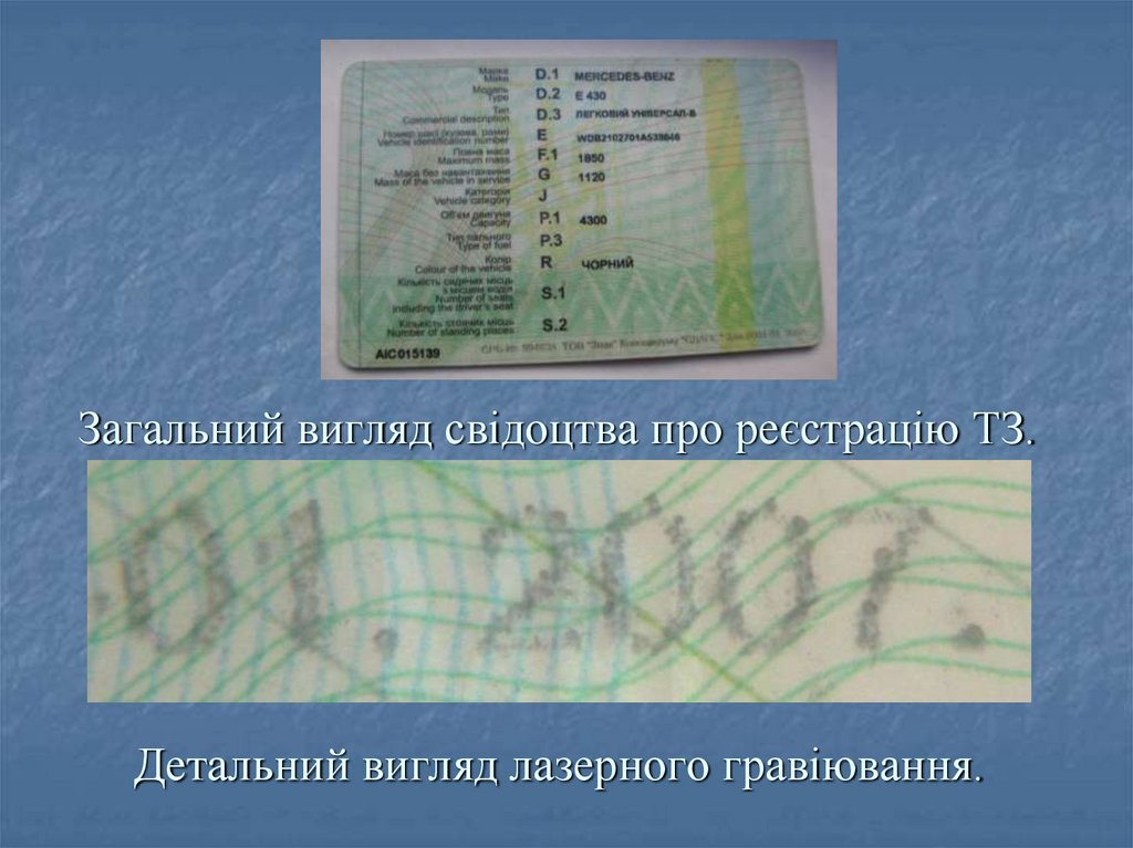 Загальний вигляд свідоцтва про реєстрацію ТЗ.