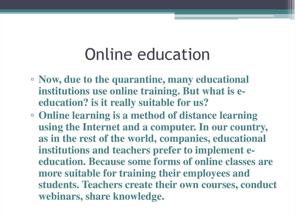 conclusion of online education system