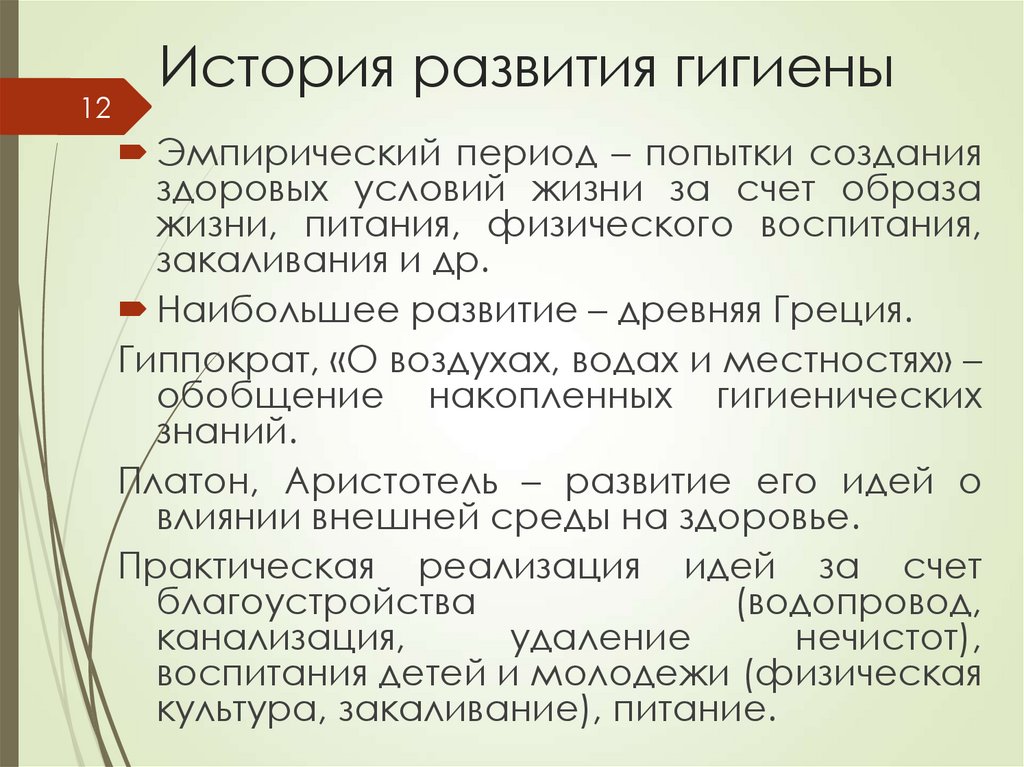 История гигиены презентация