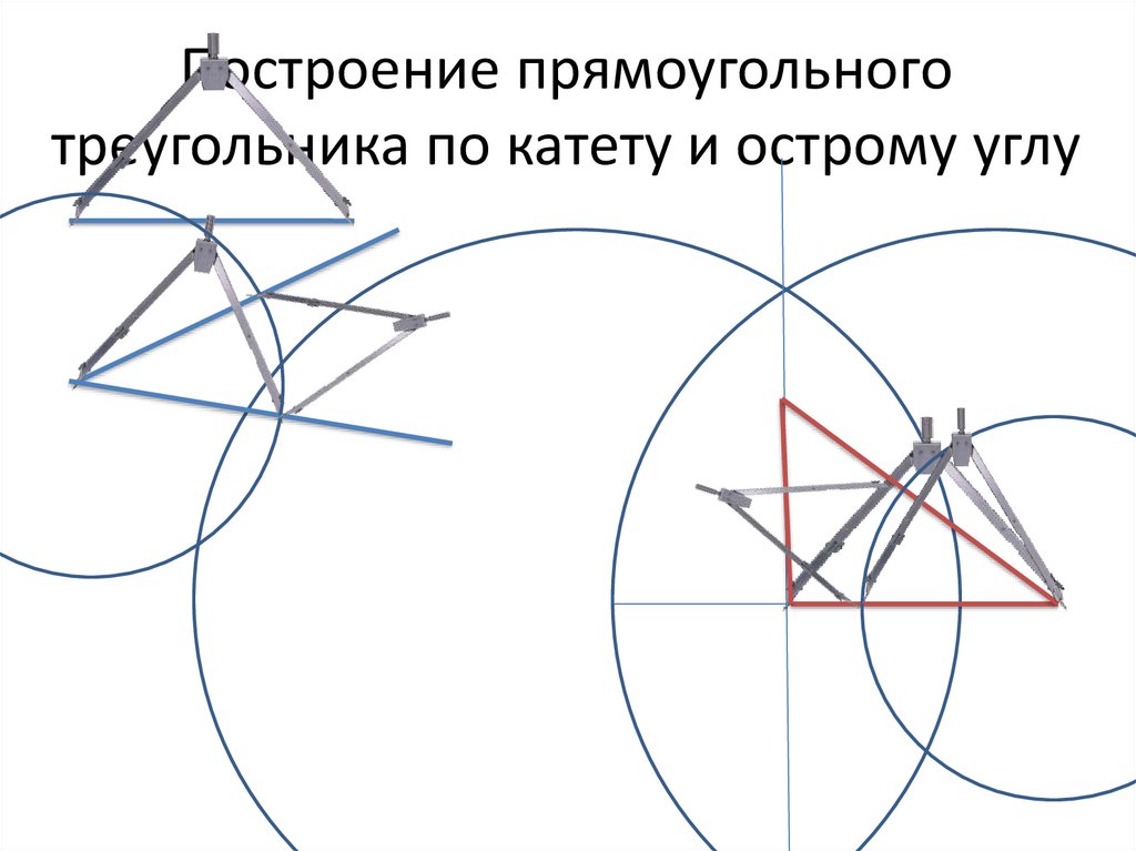 Постройте прямоугольный треугольник по гипотенузе и острому углу рисунок