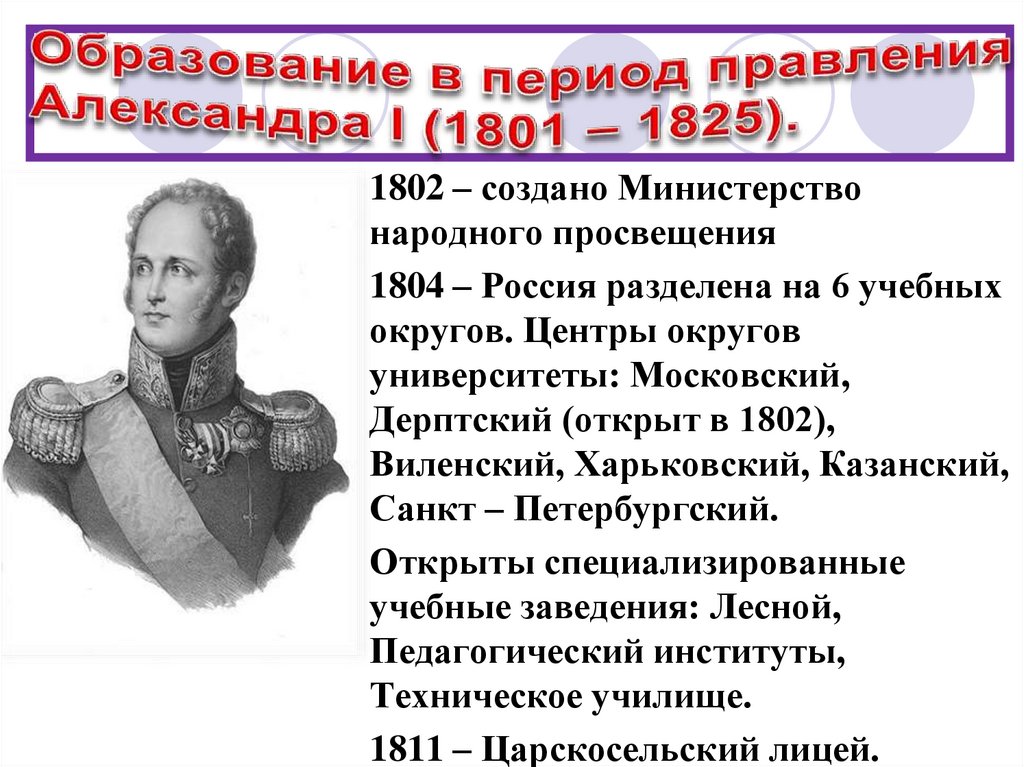 В первое десятилетие царствования александра 1 автором проекта реформ был