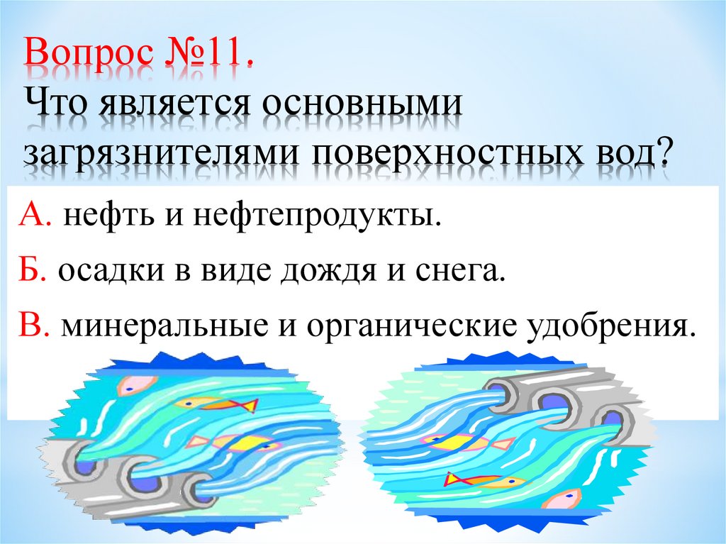 Вопрос №11. Что является основными загрязнителями поверхностных вод?