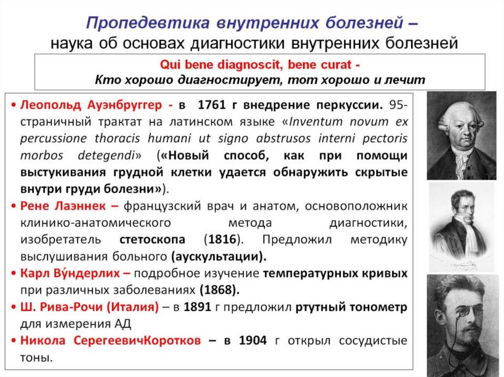 Предмет и задачи пропедевтики внутренних болезней