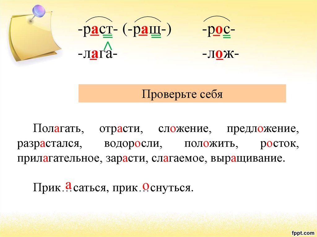 Слова с корнем лож и приставкой у. Буквы а о в корне. Буквы а и о в корне КАС кос. Предложения с корнями лаг лож. Сложение предложение.