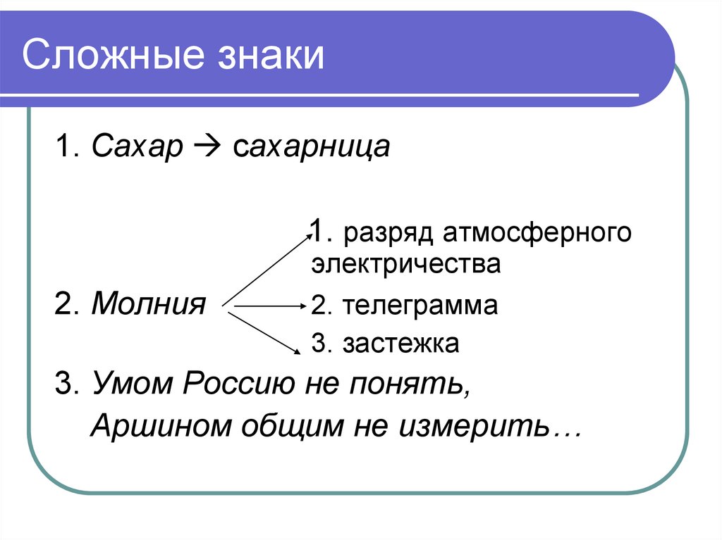 Простые и сложные знаки