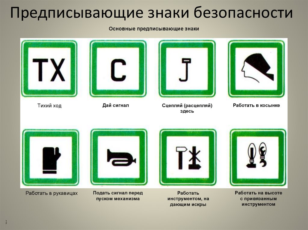 Предписывающие знаки безопасности