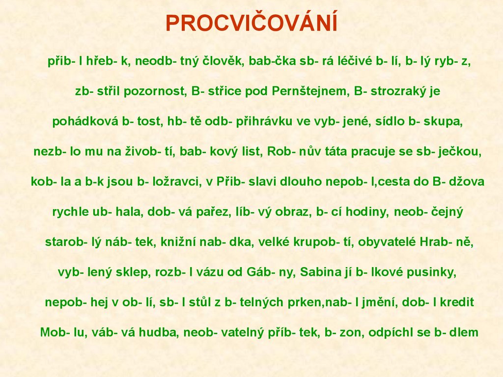 PROCVIČOVÁNÍ