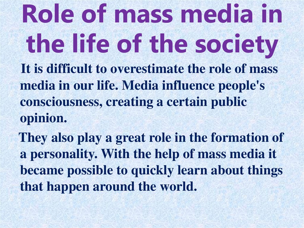 Mass Media In The USA Online Presentation