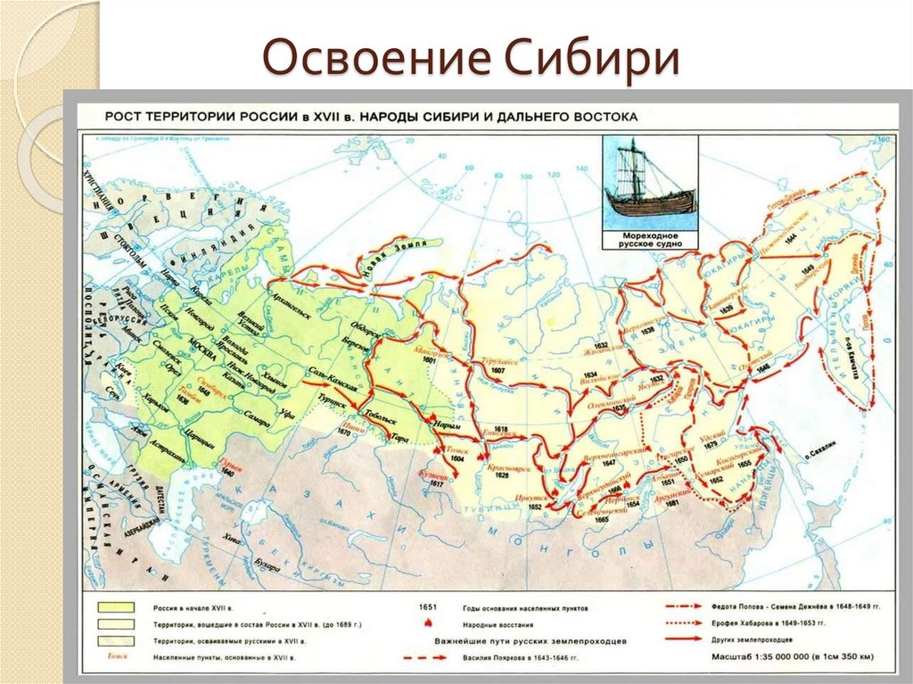 Освоение сибири и дальнего востока презентация 7 класс