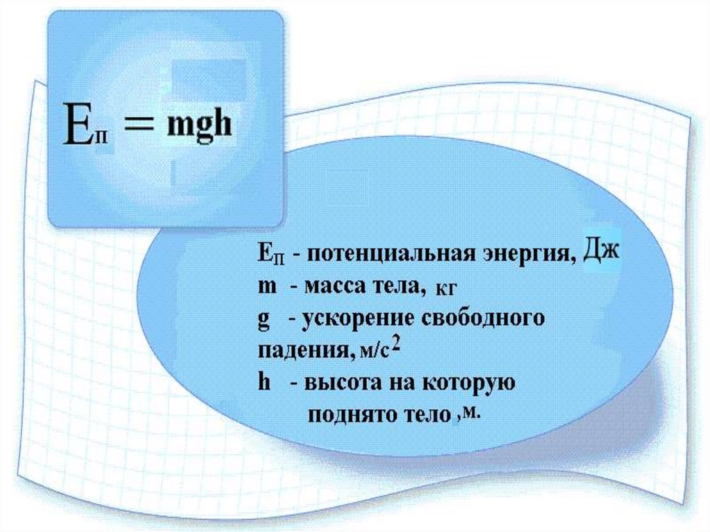 Потенциальный ноль это. MGH. Потенциальная энергия физика. ЕК=MGH. MGH формула.