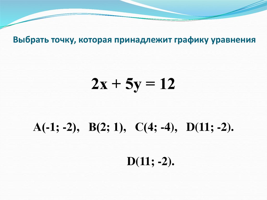 Какие из перечисленных точек принадлежат графику функции