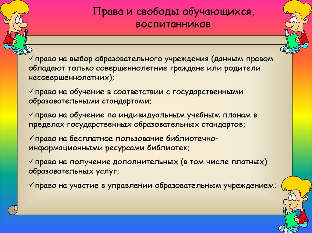 Права и обязанности обучающихся презентация