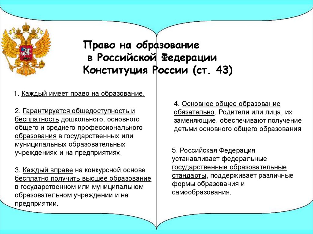 Презентация право на образование 10 класс