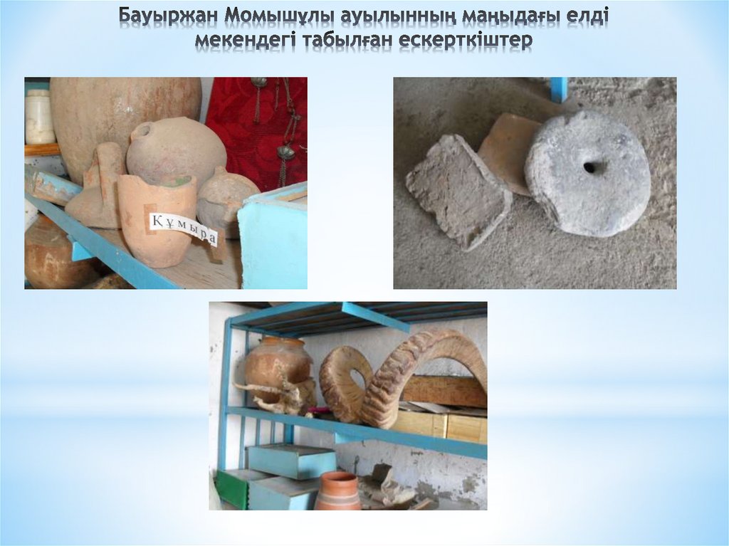 Бауыржан Момышұлы ауылынның маңыдағы елді мекендегі табылған ескерткіштер