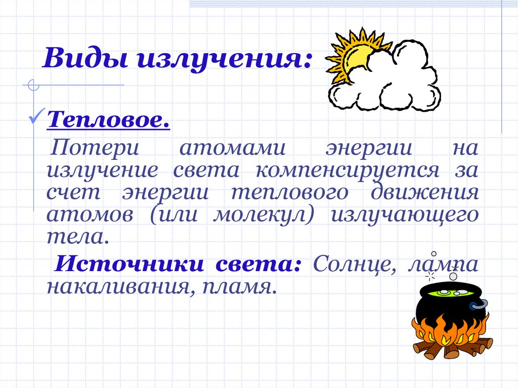 Виды излучений источники света презентация 11 класс