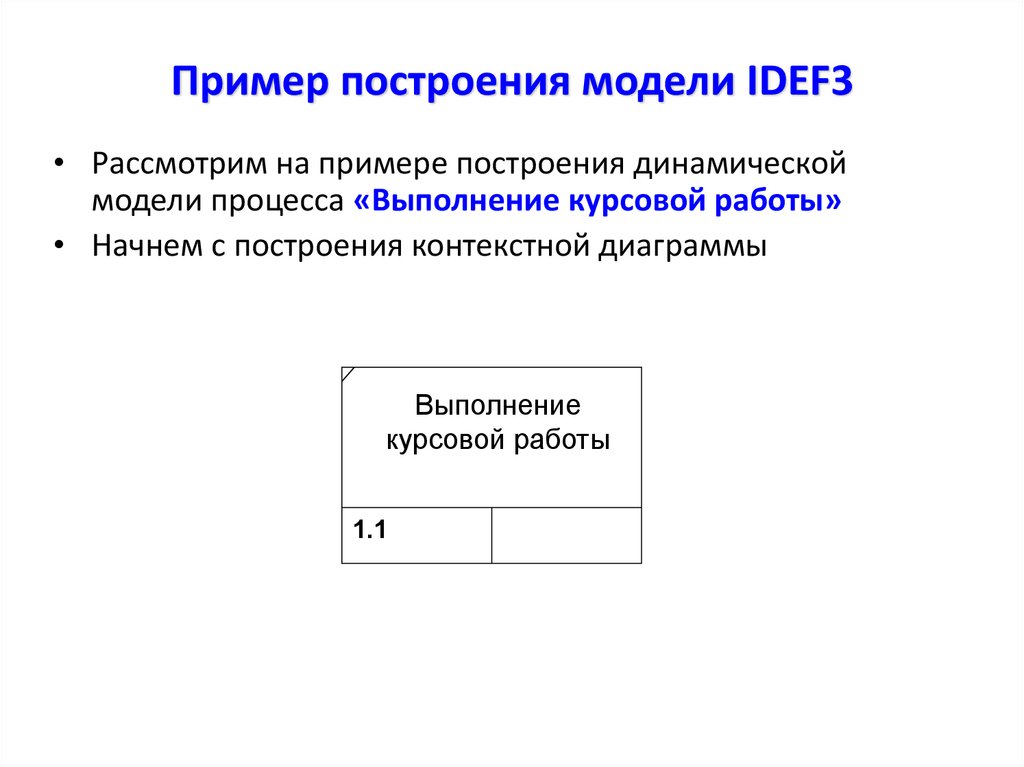 Пример построения модели IDEF3