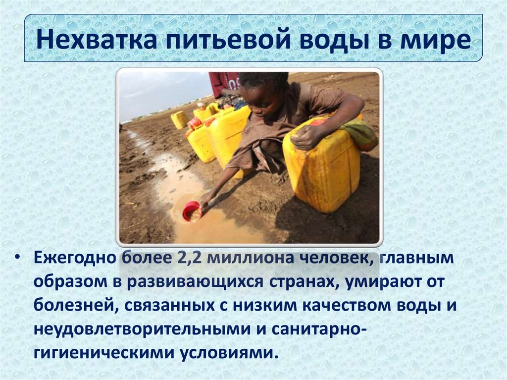 Нехватка пресной воды презентация