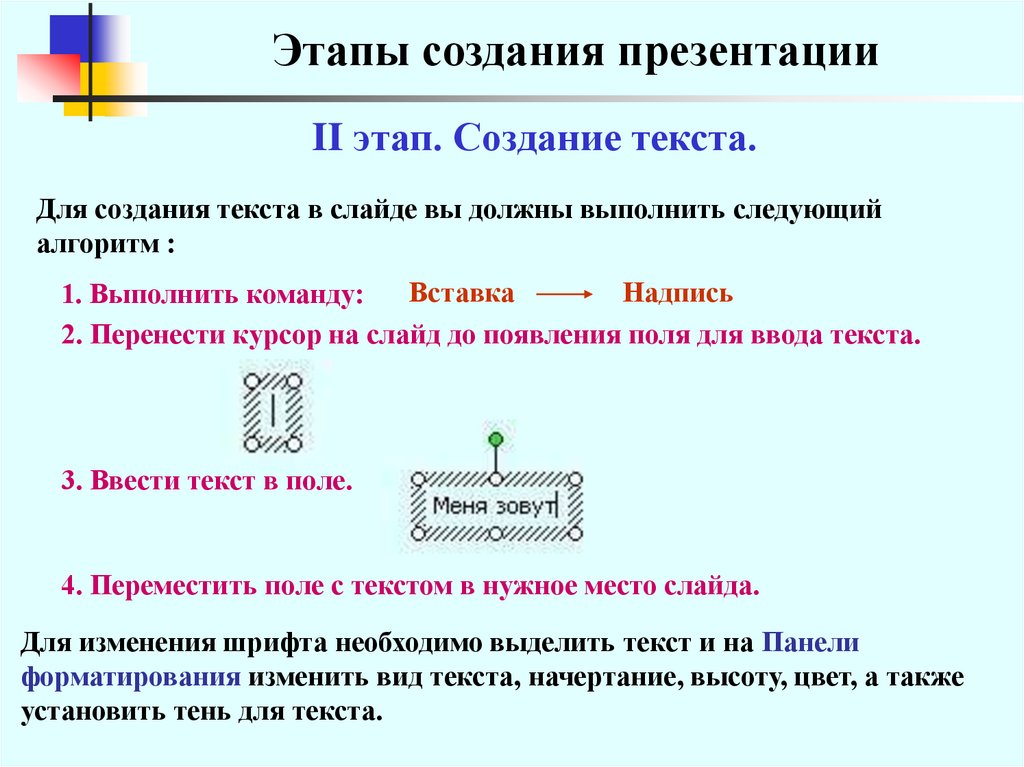 Этапы создания презентация