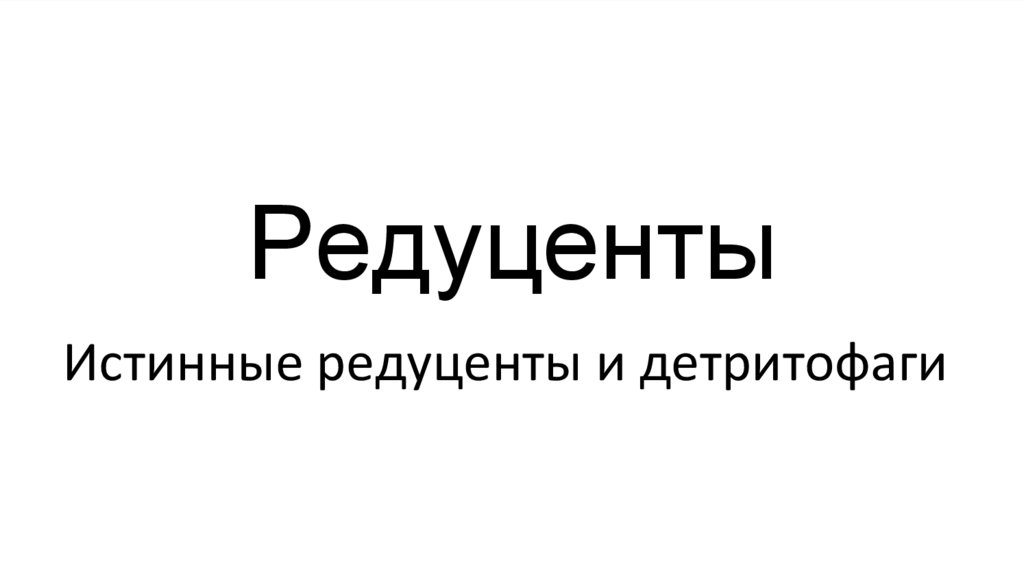 Редуценты. Истинные редуценты и детритофаги - презентация онлайн