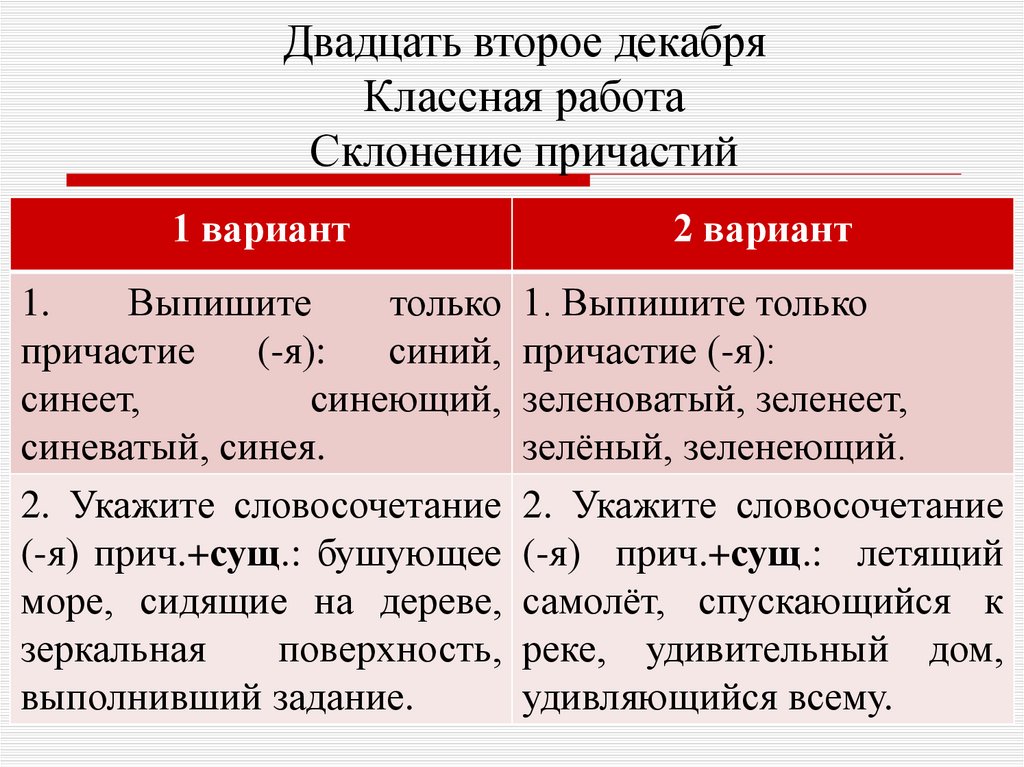 Причастие презентация с заданиями