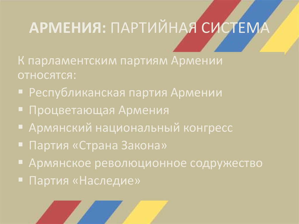 АРМЕНИЯ: ПАРТИЙНАЯ СИСТЕМА