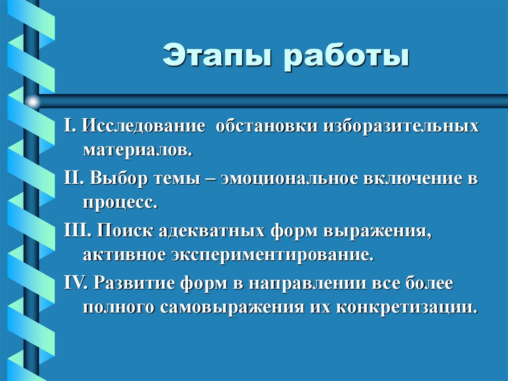 Этапы работы