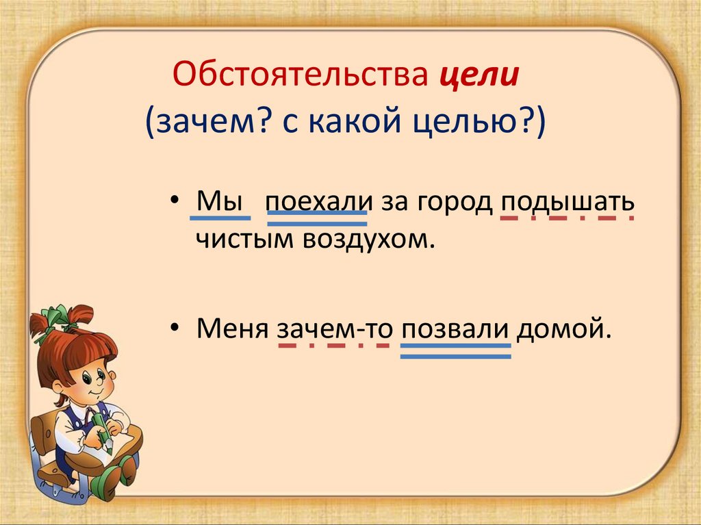 Конспект урока 5 класс обстоятельство презентация