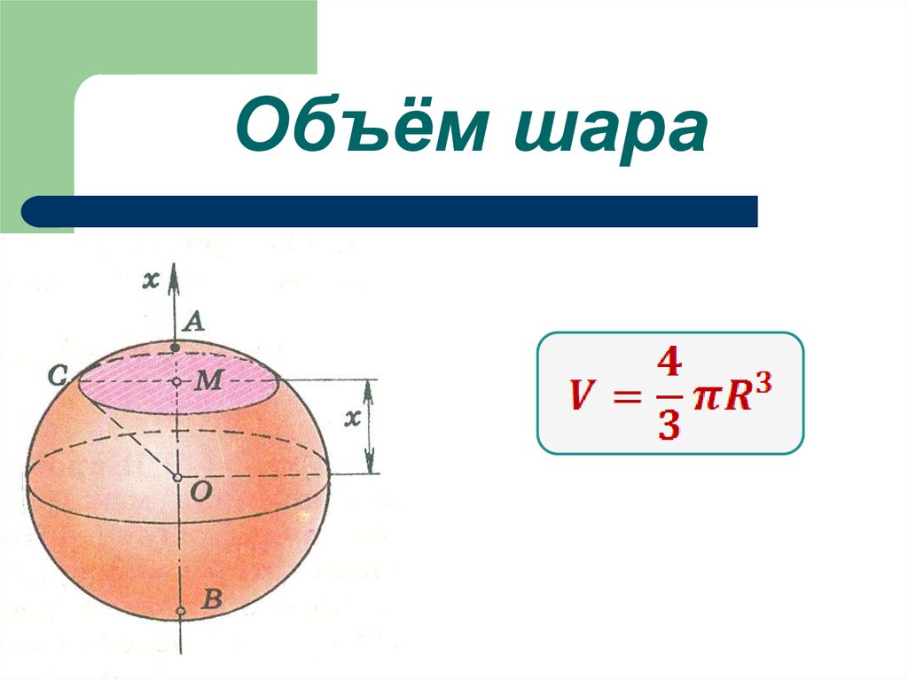 Объем шара равен