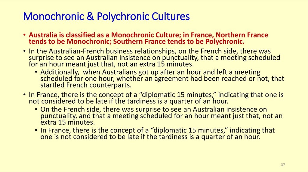 monochronic culture