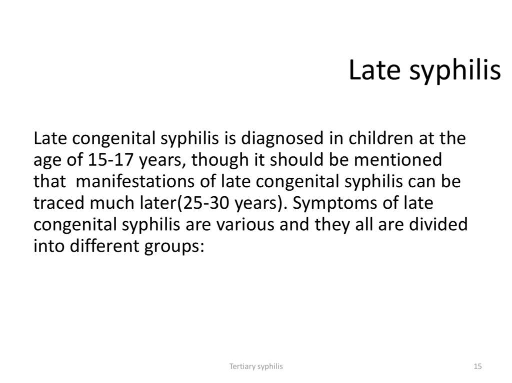 Late syphilis