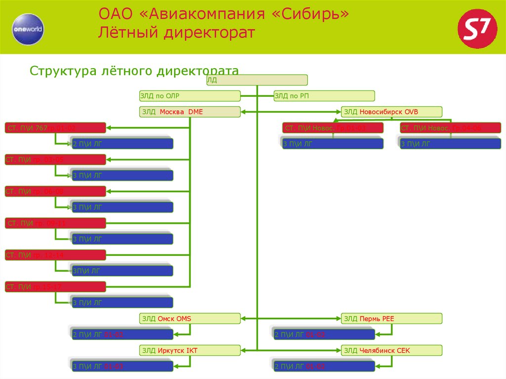 Структура авиакомпании схема