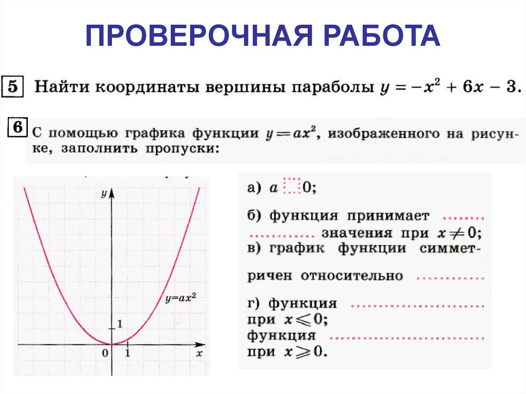 Проверочная работа функции