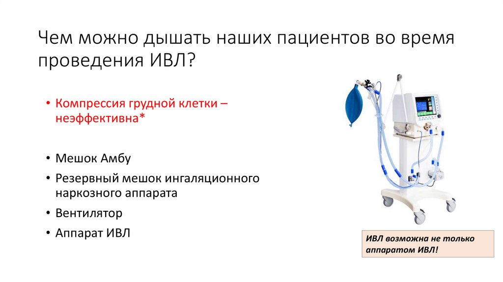 Чем можно дышать наших пациентов во время проведения ИВЛ?