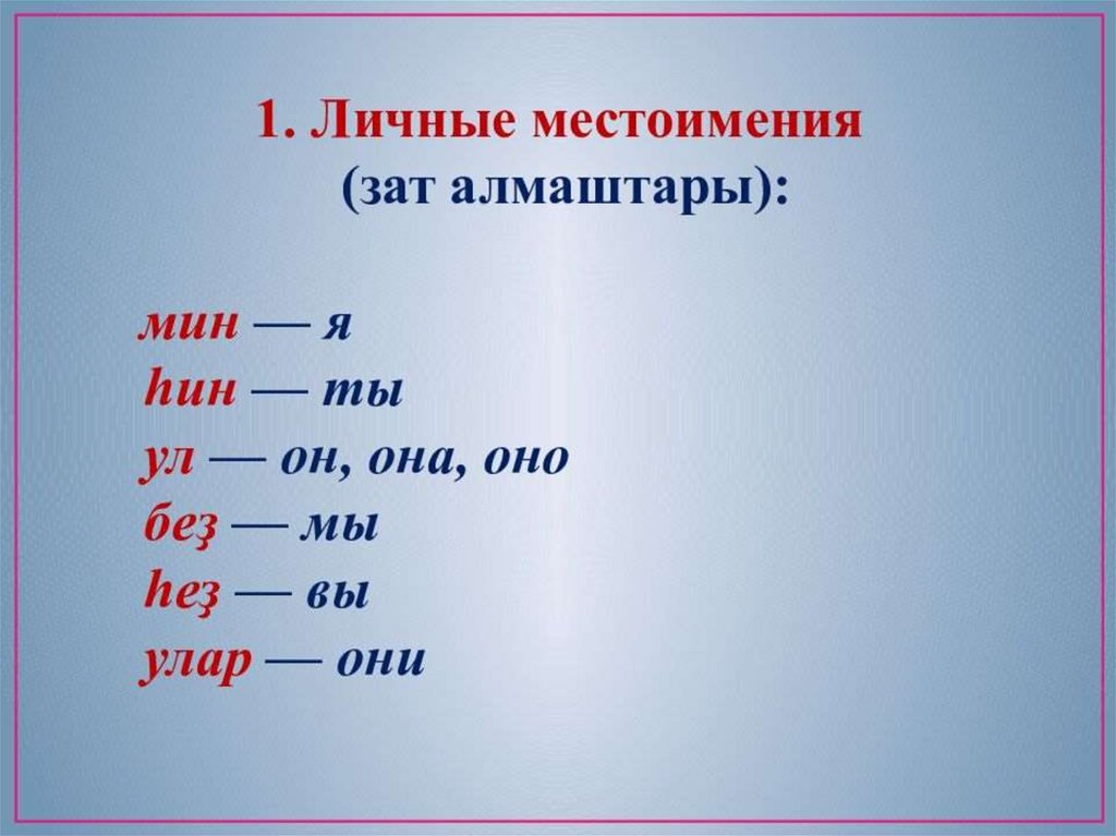 Личные местоимения связывающие предложения. Местоимения на башкирском языке. Личные местоимения на башкирском. Разряды местоимений в башкирском языке. Алмаш презентация.