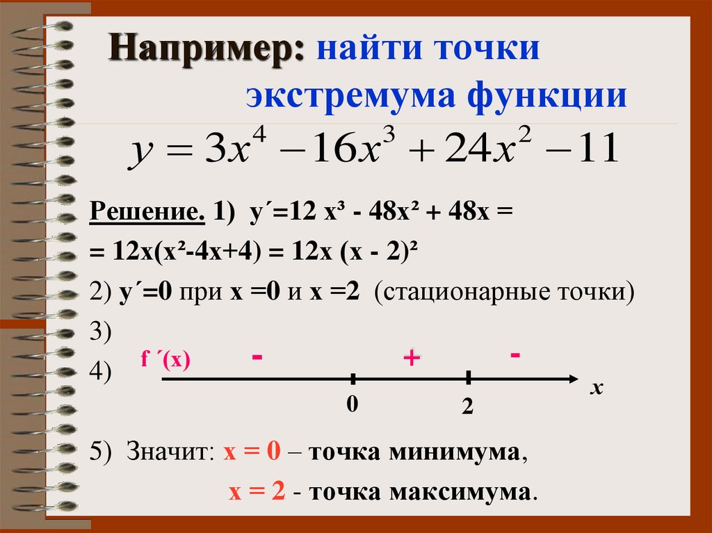 Найдите точки экстремума и определите их характер y x3 3x2 9x 2