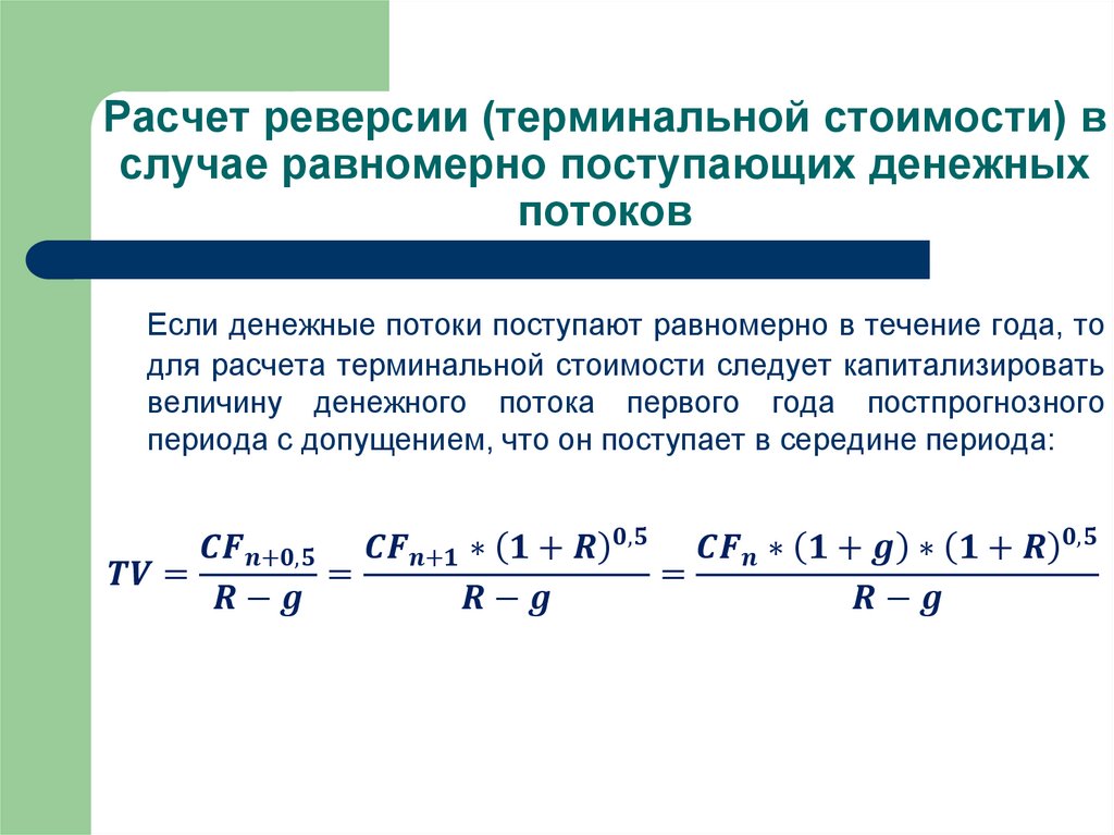 Терминальная стоимость проекта это