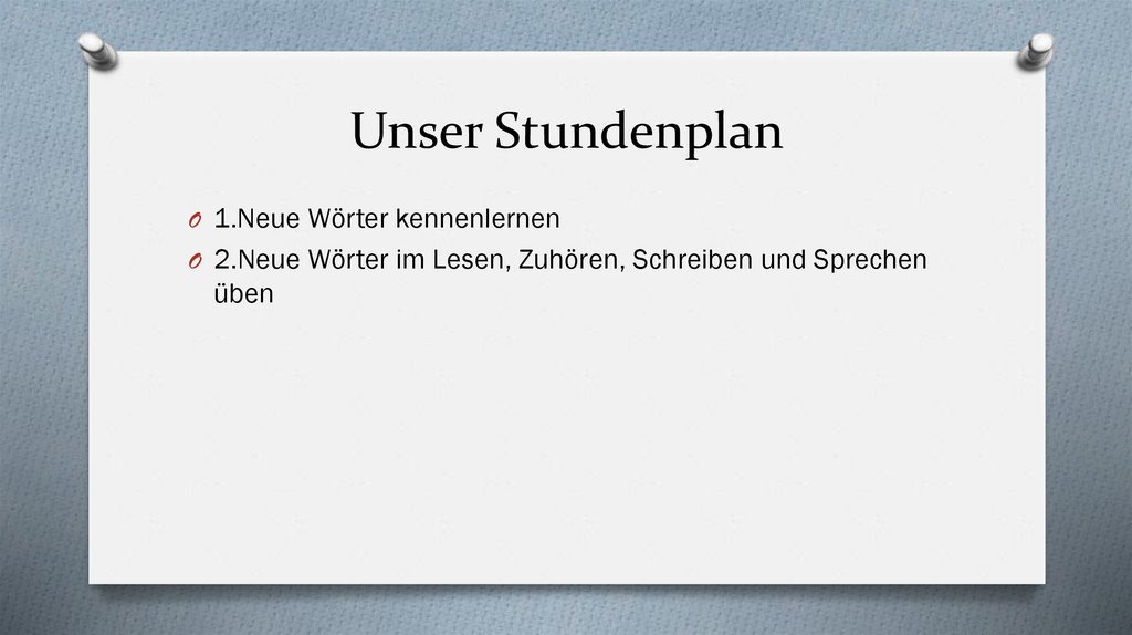 Unser Stundenplan