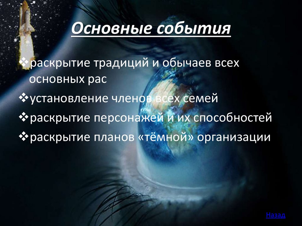 Основные события