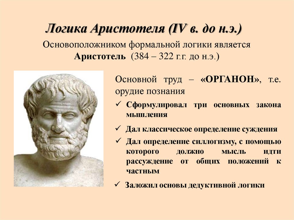 Логика Аристотеля (IV в. до н.э.)