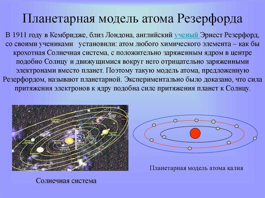 Какое строение атома предложил резерфорд. Э Резерфорд планетарная модель. Планетарная модель строения атома Резерфорда. Планетарная модель Резерфорда 1907.