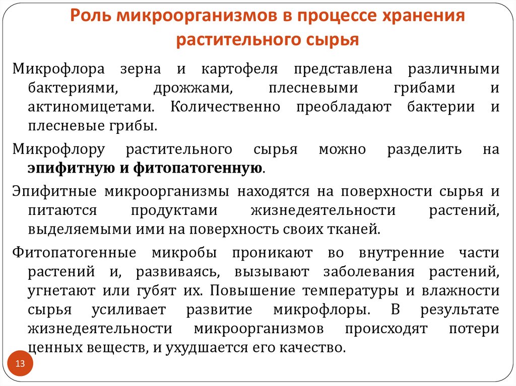 Роль в процессе это. Функции микроорганизмов. Хранение микроорганизмов. Задачи хранения растительного сырья.. Краткая характеристика бродильных производств.