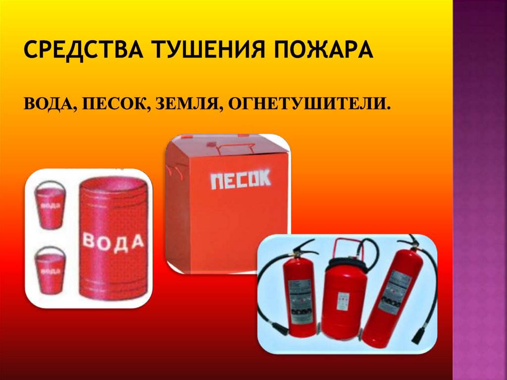 Пожарные средства пожаротушения. Средства тушения пожаров. Средства пожаротушения для детей. Средства тушения пожара для детей. Средства пожаротушения вода.