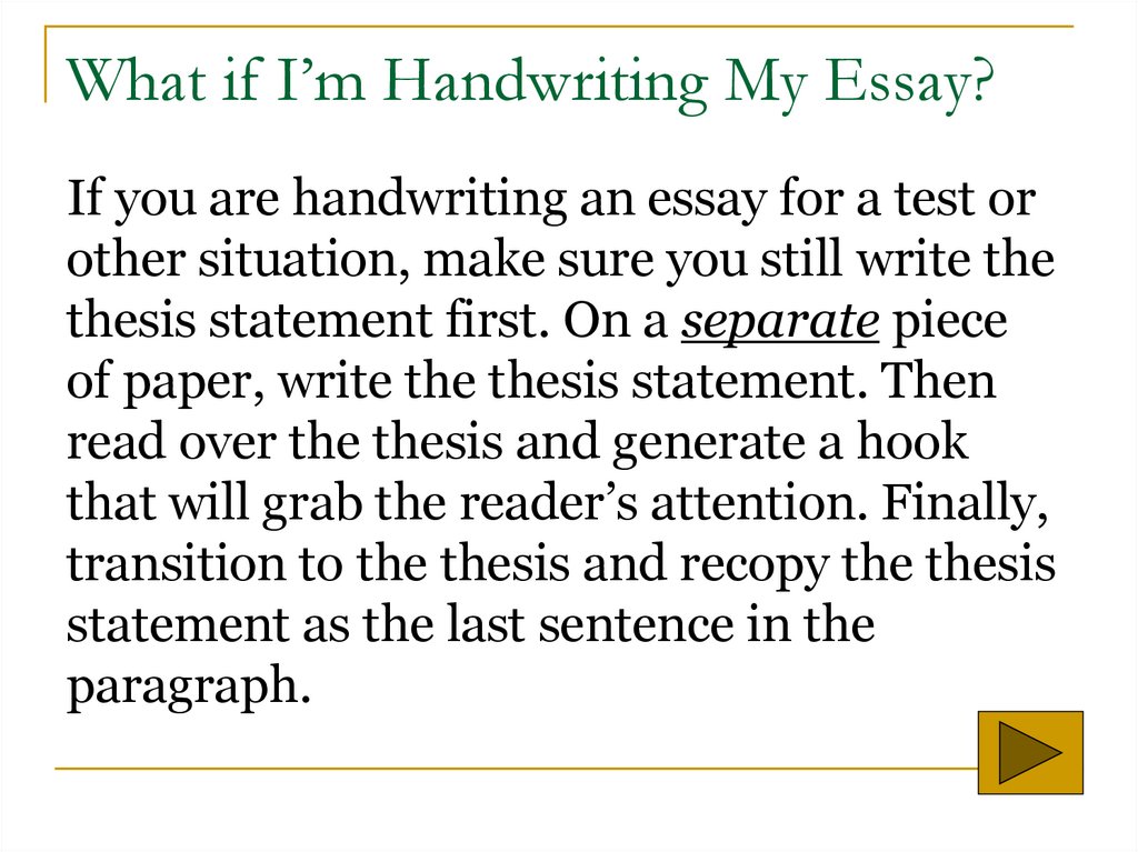 What if I’m Handwriting My Essay?