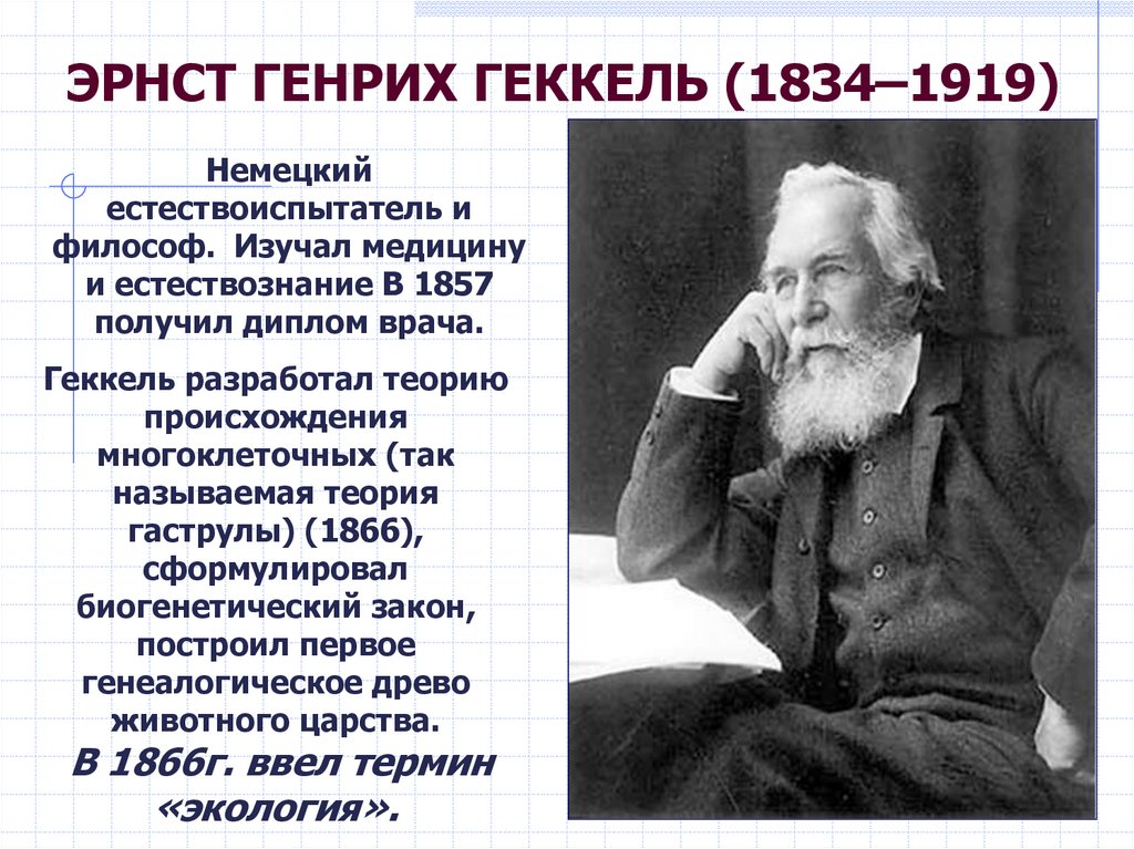 ЭРНСТ ГЕНРИХ ГЕККЕЛЬ (1834–1919)