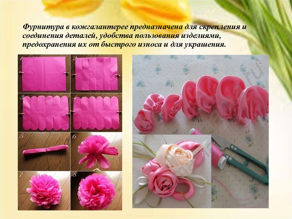 Фурнитура в кожгалантерее предназначена для скрепления и соединения деталей, удобства пользования изделиями, предохранения их