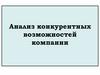 Анализ конкурентных возможностей компании
