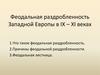 Феодальная раздробленность Западной Европы в IX – XI веках